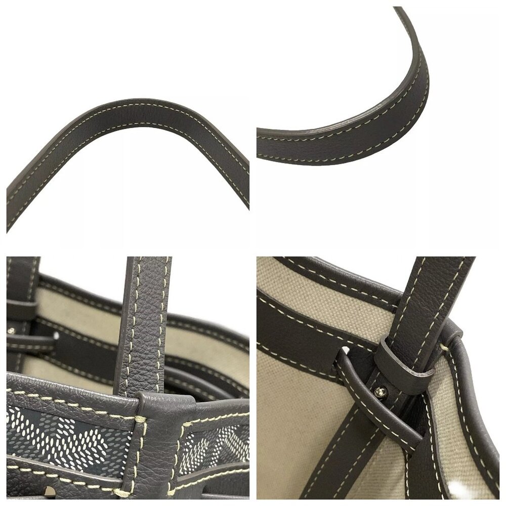 GOYARD Petit Flot Bucket Bag Gray Coated Canvas Leather Shoulder Bag 2338-101424 - Picture 7 of 14